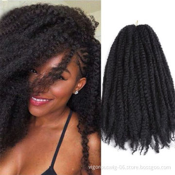 Hot selling afro kinky bulk twist marley braiding pre twisted braids faux locks crochet braid synthetic hair extension